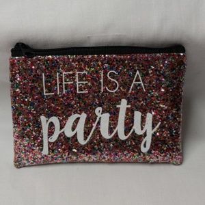 💋Sm Glitter Makeup Bag~Life Is A Party